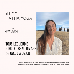 Cours de Hatha Yoga, 1h, collectif, tous les jeudis 8h, hôtel Beau Rivage